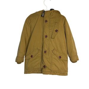 Gap Toddler Winter Coat Faux Fur Hood Brown Size 5 Unisex Kids READ PLAY COND